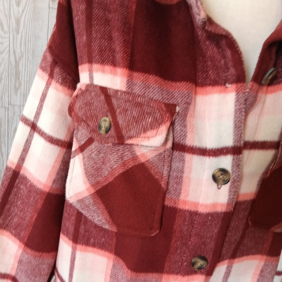 Members Mark Plaid Button-Up Women's Shacket Size XL - Picture 3 of 11